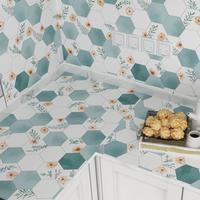 Gambar walpaper dapur anti minyak dan panas motif abstrak segi lima - B002, 60cm * 100cm dari cantik home undefined 5 Tokopedia