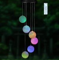 Gambar Easest Changing Colors Solar Power Mobile Wind Chime Spinner Lights dari Home and Kitchen USA undefined 5 Tokopedia