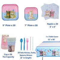 Gambar Cat Party Supplies, Kitten Cat Party Decorations Cat Disposable dari Home and Kitchen USA undefined 3 Tokopedia