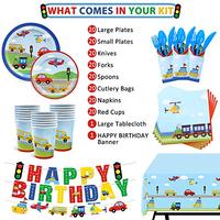 Gambar Transportation Birthday Party Supplies Set Serves 20 Guests dari Home and Kitchen USA undefined 4 Tokopedia