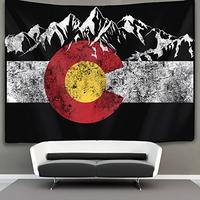 Gambar Colorado Flag Moutain Wall Tapestry Hippie Art Tapestry dari Home and Kitchen USA undefined 3 Tokopedia