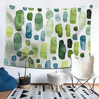Gambar IBILIU Modern Art Tapestry Wall Decor,Green and Blue stain dari Home and Kitchen USA undefined 3 Tokopedia