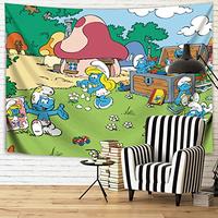 Gambar The Smurfs Tapestry Wall Art Hanging For Bedroom Baby Shower dari Home and Kitchen USA undefined 4 Tokopedia