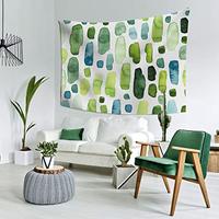 Gambar IBILIU Modern Art Tapestry Wall Decor,Green and Blue stain dari Home and Kitchen USA undefined 5 Tokopedia