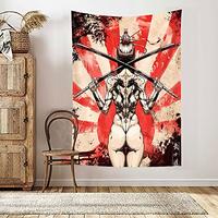 Gambar Japanese Cool Female Samurai Tapestry Wall Art Decor, dari Home and Kitchen USA undefined 2 Tokopedia