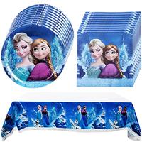Gambar Frozen Theme Party Supplies, 18 Plates, 20 Napkins and 1 Tablecloth dari Home and Kitchen USA undefined 5 Tokopedia