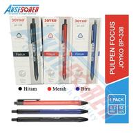 Gambar Pulpen Focus Joyko BP-338 [1 Pack] Bolpoin Joyko Ballpoint Pena 1 Pak - Merah dari Aksesoren undefined 1 Tokopedia