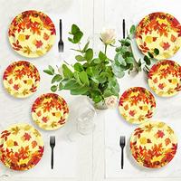 Gambar 72pcs Thanksgiving Leaf Party Supplies Maple Leaves Paper Plates Set dari Home and Kitchen USA undefined 3 Tokopedia