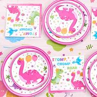 Gambar WERNNSAI Disposable Dinosaur Plates and Napkins - Dino Party Supplies dari Home and Kitchen USA undefined 4 Tokopedia