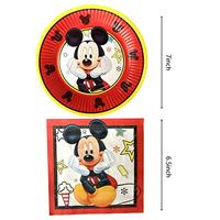 Gambar Red Mickey Mouse Birthday Party Supplies, 20 Plates and 20 Napkins dari Home and Kitchen USA undefined 2 Tokopedia