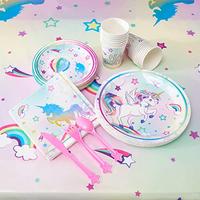 Gambar Unicorn Party Tableware Set - Rainbow Unicorn Party Supplies-114 PCS dari Home and Kitchen USA undefined 4 Tokopedia