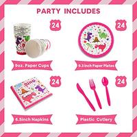 Gambar HAPYCITY 144pack Pink Dinosaur Birthday Party Supplies for Girls dari Home and Kitchen USA undefined 4 Tokopedia