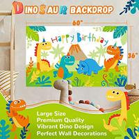 Gambar Dinosaur Birthday Party Supplies Serves 16 with Backdrop-173pcs dari Home and Kitchen USA undefined 5 Tokopedia
