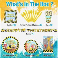 Gambar Sharlity Construction Birthday Party Supplies Serve 16,Including Paper dari Home and Kitchen USA undefined 5 Tokopedia