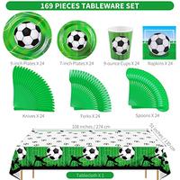 Gambar ADXCO 169 Pieces Soccer Theme Party Supplies Set Disposable Party dari Home and Kitchen USA undefined 1 Tokopedia