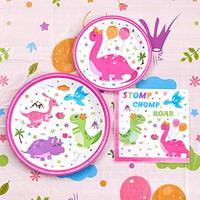 Gambar WERNNSAI Disposable Dinosaur Plates and Napkins - Dino Party Supplies dari Home and Kitchen USA undefined 3 Tokopedia