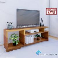 Gambar New Meja Tv Kayu Minimalis Modern Kuat Multifungsi Buat Tv 43 Inch dari Indah rozza undefined 4 Tokopedia