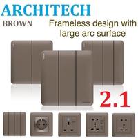 Gambar SAKLAR / SAKELAR LAMPU ARCHITECH INFINITY A63 2.1 Brown SERIES NEW - UNIVERSAL USB dari ARCHITECH INDONESIA undefined 1 Tokopedia