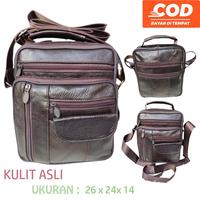 Gambar Tas Selempang Pria Asli Kulit Ukuran Jumbo Extra Besar Murah Import - Cokelat Tua dari Faiz Berkah Shop undefined 4 Tokopedia
