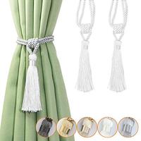 Gambar Fenghuangwu Curtain Tiebacks Tassel Tie-Backs-2 Pack - White dari Home and Kitchen USA undefined 1 Tokopedia