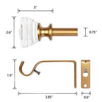 Gambar Coquilles Acrylic Square Finials Curtain Rod-Gold dari Home and Kitchen USA undefined 3 Tokopedia