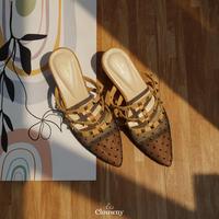 Gambar CLOUWNY - Sepatu Hak Tinggi Selene Lace Cone Heels Sepatu Kantor - Camel, 36 dari CLOUWNY undefined 4 Tokopedia