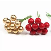 Gambar [GROSIR] 100pcs Biji Cherry Merah Gold Silver Artificial Ornamen dari La_ncar undefined 3 Tokopedia