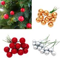 Gambar [GROSIR] 100pcs Biji Cherry Merah Gold Silver Artificial Ornamen dari La_ncar undefined 5 Tokopedia