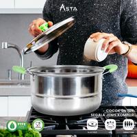 Gambar Asta Panci Sup Soup Pot 16 18 20 22 cm Stainless Steel Tutup Kaca - Merah, 20 cm dari Asta Homeware undefined 3 Tokopedia