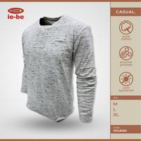 Gambar Kaos Polos IEBE Casual Lengan Panjang I1HL8065 White Slub Branded Pria - WHITE SLUB, M dari Ie-be_NEW undefined 2 Tokopedia