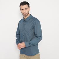 Gambar FICHINO Kemeja Pria Basic Polos Lengan Panjang Biru Misty - S dari Fichino Shop undefined 2 Tokopedia
