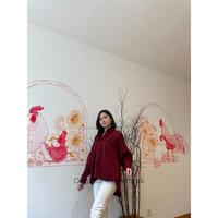 Gambar Kemeja Oversize Wanita Merah Marun Premium Quality OverShirt Maroon dari adindashopp@ undefined 3 Tokopedia