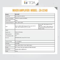 Gambar MIXER AMPLIFIER TOA POWER AMPLI AMPLIFIER MODEL ZA-2240 |GARANSI RESMI dari Retaily Official Store undefined 2 Tokopedia