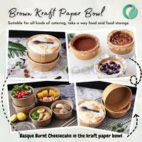 Gambar Brown Kraft Paper Salad Bowl OPS Lid 1000ml 33oz (10 PCS) dari Cocopack undefined 5 Tokopedia