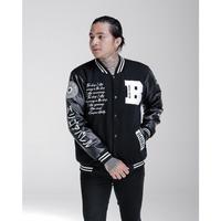 Gambar Jaket Baseball Varsity Jacket BONE X06 Flecee Carlit Leather Oscar - SILICA GEL dari temansehatistore undefined 3 Tokopedia