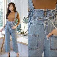 Gambar Baju GIRLYS OVERALL JEANS PREMIUM Tanpa Dalaman - Celana Baju Kodok - Dark blue, One size dari Baby Talk undefined 3 Tokopedia
