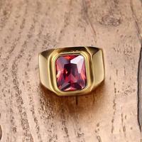 Gambar Cincin Pria Octagon Red Ruby Minimalis Ring Titanium Gold Tahan Luntur - 7 dari YogaAccessories undefined 4 Tokopedia