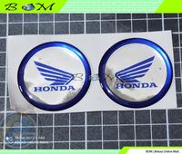Gambar emblem logo lambang honda sayap bulat lingkaran chrome biru dari Dunia cutting sticker undefined 1 Tokopedia