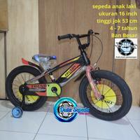 Gambar Sepeda anak laki ukuran 16 inch cocok untuk usia 4 - 5 sampai 7 tahun - hitam hijau dari Star Bike Store undefined 3 Tokopedia