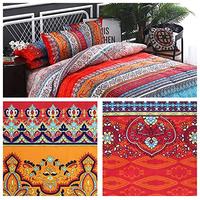 Gambar Boho Bedding Set Queen Size Bohemian Stripe Duvet Cover dari Home and Kitchen USA undefined 1 Tokopedia