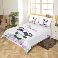 Gambar Watercolor Panda Personalized Name 3 Piece Bedding Set dari Home and Kitchen USA undefined 5 Tokopedia