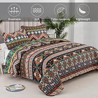 Gambar Boho Quilt Set Queen,Southwestern Stripe Bedding Set(90'x96') dari Home and Kitchen USA undefined 3 Tokopedia