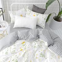 Gambar VClife Cotton Duvet Cover Queen White Gray Bedding Sets-Queen Size dari Home and Kitchen USA undefined 5 Tokopedia
