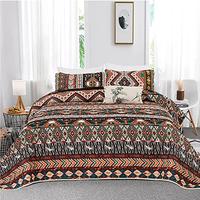 Gambar Boho Quilt Set Queen,Southwestern Stripe Bedding Set(90'x96') dari Home and Kitchen USA undefined 1 Tokopedia