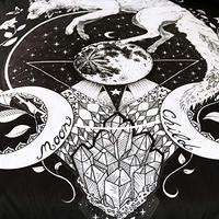 Gambar Sleepwish Moon Child Black by Pixie Cold Art Moon Fox Bedding Set dari Home and Kitchen USA undefined 4 Tokopedia