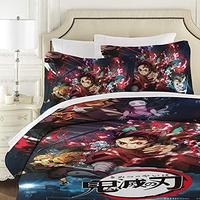 Gambar Anime Kimetsu No Yaiba Bedding Set Duvet Cover Set 3 Pieces dari Home and Kitchen USA undefined 5 Tokopedia