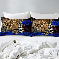 Gambar Erosebridal Cheetah Bedding Set King Size Blue Rose Flower dari Home and Kitchen USA undefined 1 Tokopedia
