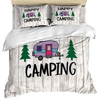 Gambar Luxury 4 Piece Bedding Set Queen Size, Happy Camping on Rustic dari Home and Kitchen USA undefined 5 Tokopedia