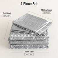 Gambar Lekesky Queen Bed Sheet Set Ultra Soft Bedding Sheet-Grey dari Home and Kitchen USA undefined 2 Tokopedia