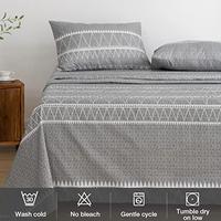 Gambar Lekesky Queen Bed Sheet Set Ultra Soft Bedding Sheet-Grey dari Home and Kitchen USA undefined 3 Tokopedia